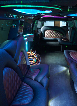 built-in bar in limo