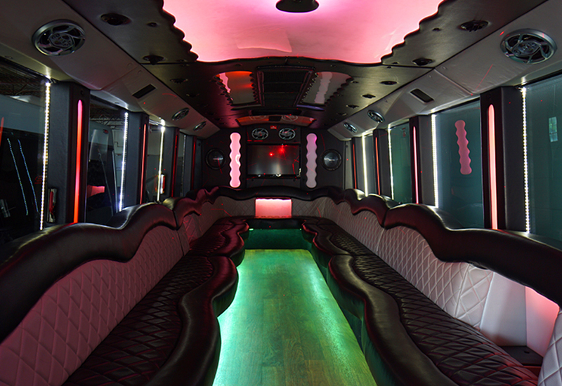 dance pole on limo bus