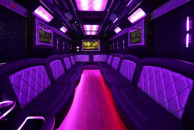 limo bus rental TVs